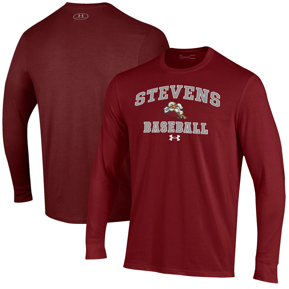 Men's Under Armour Stevens Institute of Technology Ducks Baseball Performance Long Sleeve T-Shirt