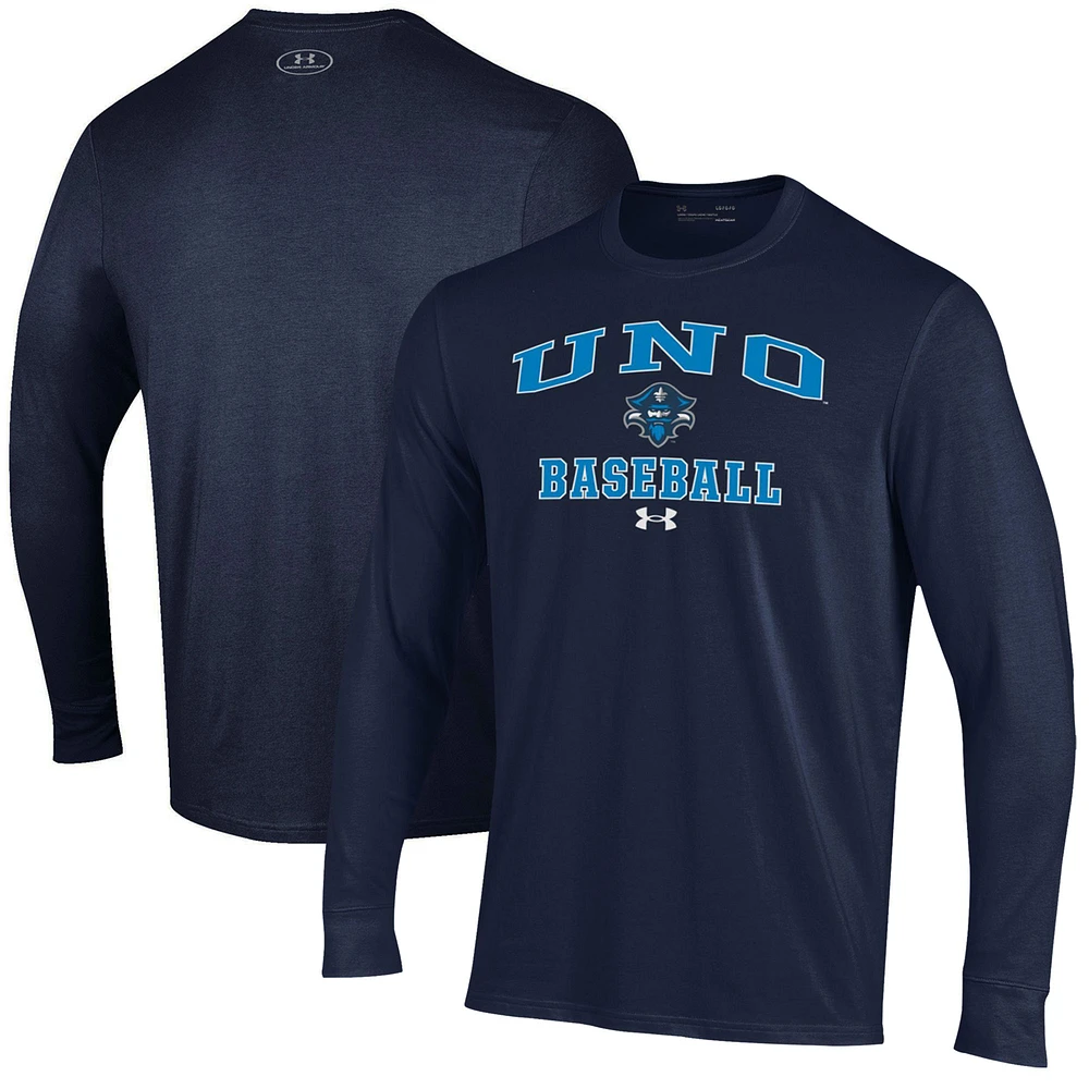 Men's Under Armour Navy New Orleans Privateers Baseball Performance Long Sleeve T-Shirt