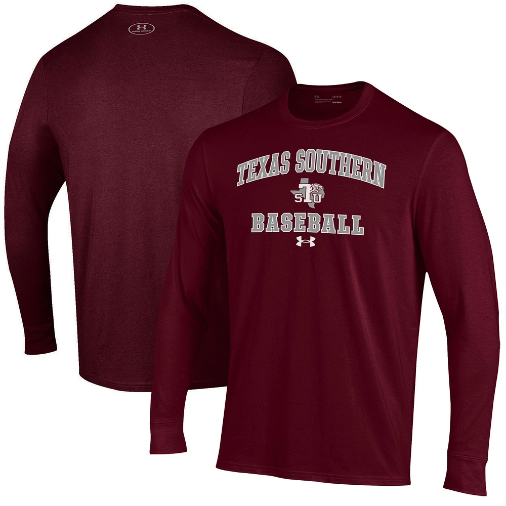 Men's Under Armour Maroon Texas Southern Tigers Baseball Performance Long Sleeve T-Shirt
