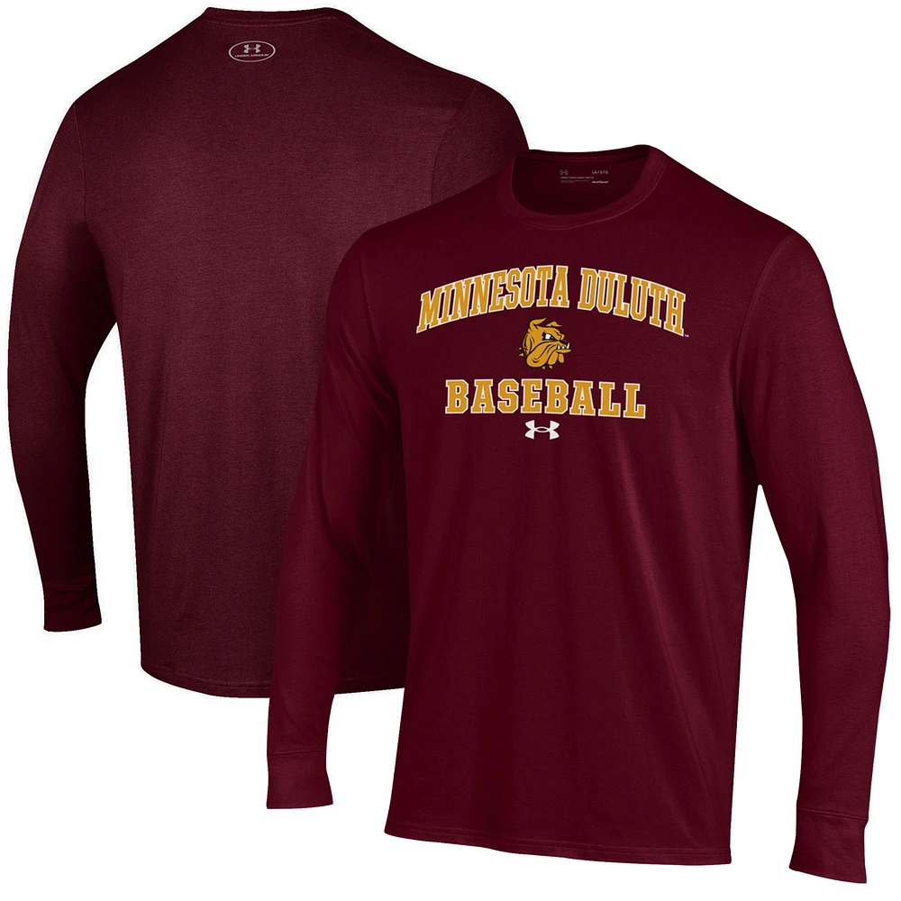 Men's Under Armour Maroon Minnesota Duluth Bulldogs Baseball Performance Long Sleeve T-Shirt