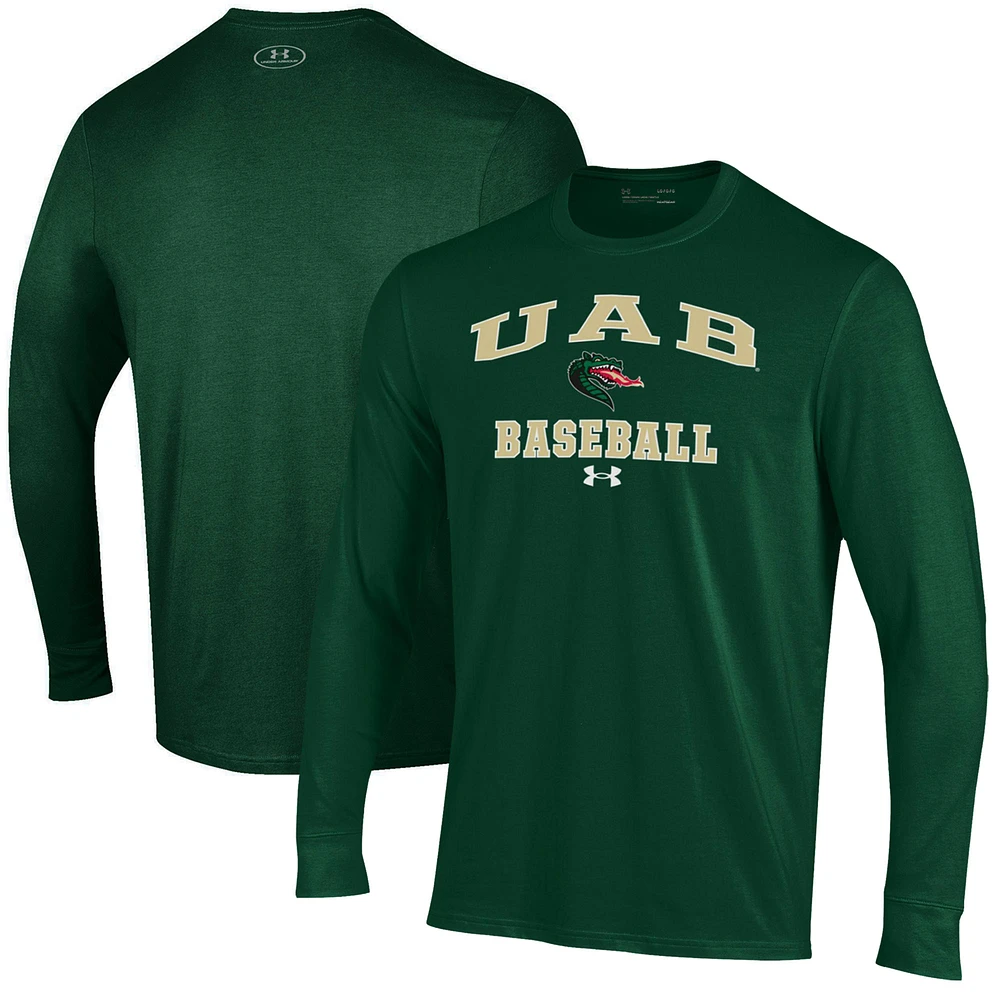 Men's Under Armour UAB Blazers Baseball Performance Long Sleeve T-Shirt