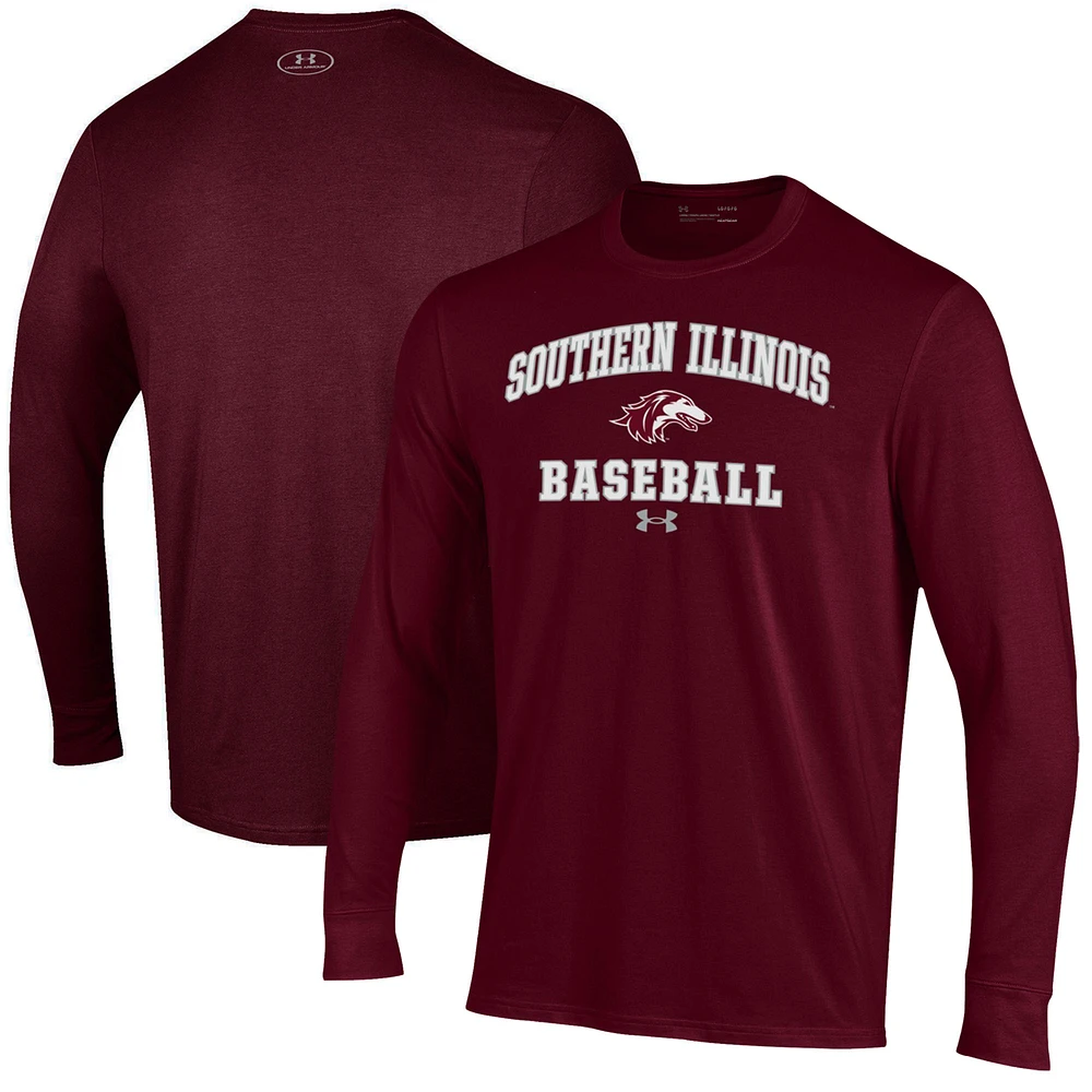 Men's Under Armour Maroon Southern Illinois Salukis Baseball Performance Long Sleeve T-Shirt