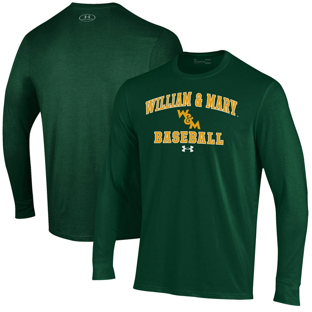 Men's Under Armour William & Mary Tribe Baseball Performance Long Sleeve T-Shirt