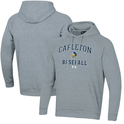Men's Under Armour Gray Carleton Knights All Day Arch Fleece Baseball Raglan Pullover Hoodie