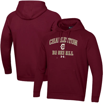 Men's Under Armour Maroon Charleston Cougars All Day Arch Fleece Baseball Raglan Pullover Hoodie