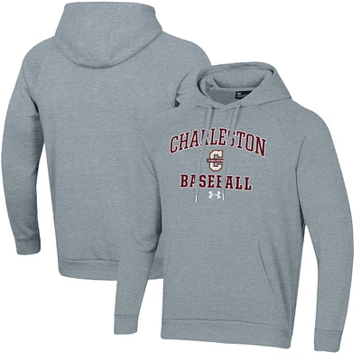 Men's Under Armour Gray Charleston Cougars All Day Arch Fleece Baseball Raglan Pullover Hoodie