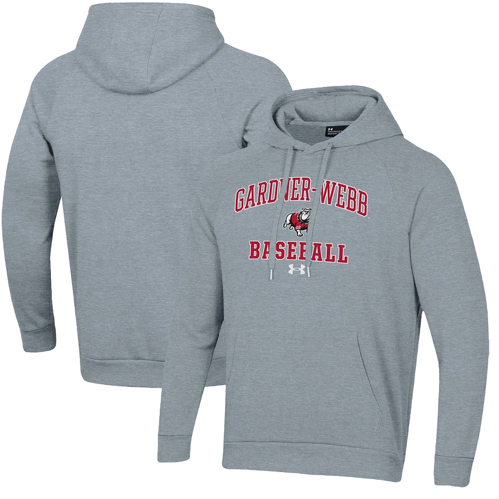 Men's Under Armour Gray Gardner-Webb Bulldogs All Day Arch Fleece Baseball Raglan Pullover Hoodie