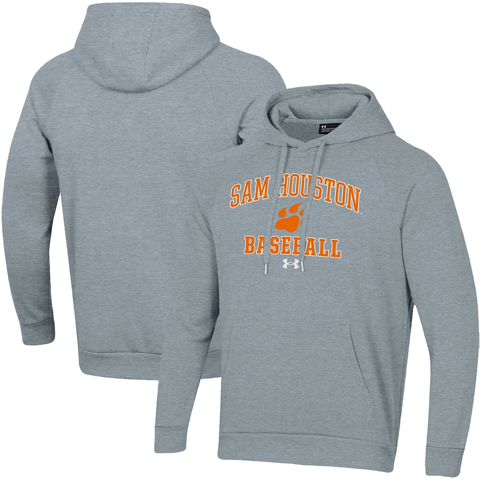Men's Under Armour Sam Houston State Bearkats All Day Arch Fleece Baseball Raglan Pullover Hoodie