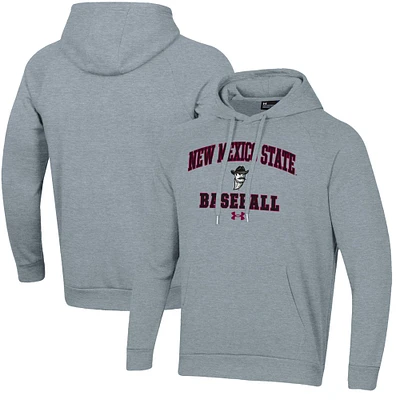 Men's Under Armour Gray New Mexico State Aggies All Day Arch Fleece Baseball Raglan Pullover Hoodie