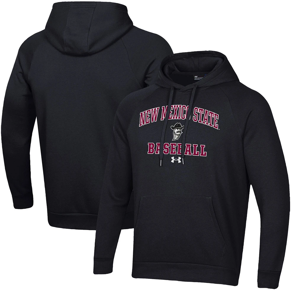Men's Under Armour New Mexico State Aggies All Day Arch Fleece Baseball Raglan Pullover Hoodie