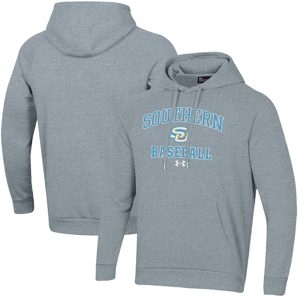 Men's Under Armour Southern University Jaguars All Day Arch Fleece Baseball Raglan Pullover Hoodie