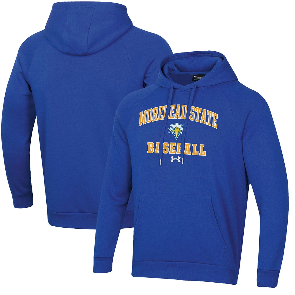 Men's Under Armour Morehead State Eagles All Day Arch Fleece Baseball Raglan Pullover Hoodie