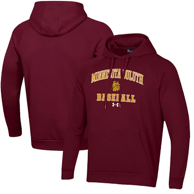 Men's Under Armour Maroon Minnesota Duluth Bulldogs All Day Arch Fleece Baseball Raglan Pullover Hoodie