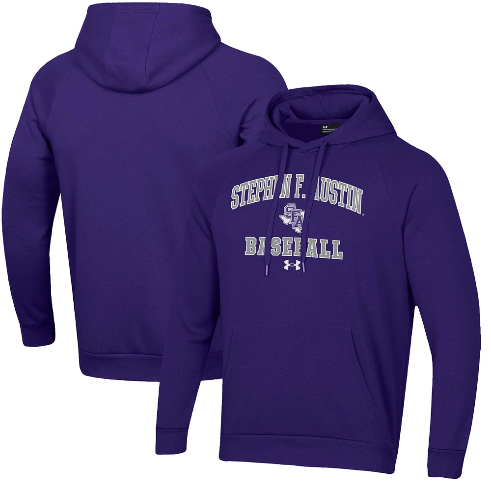Men's Under Armour Stephen F Austin Lumberjacks All Day Arch Fleece Baseball Raglan Pullover Hoodie