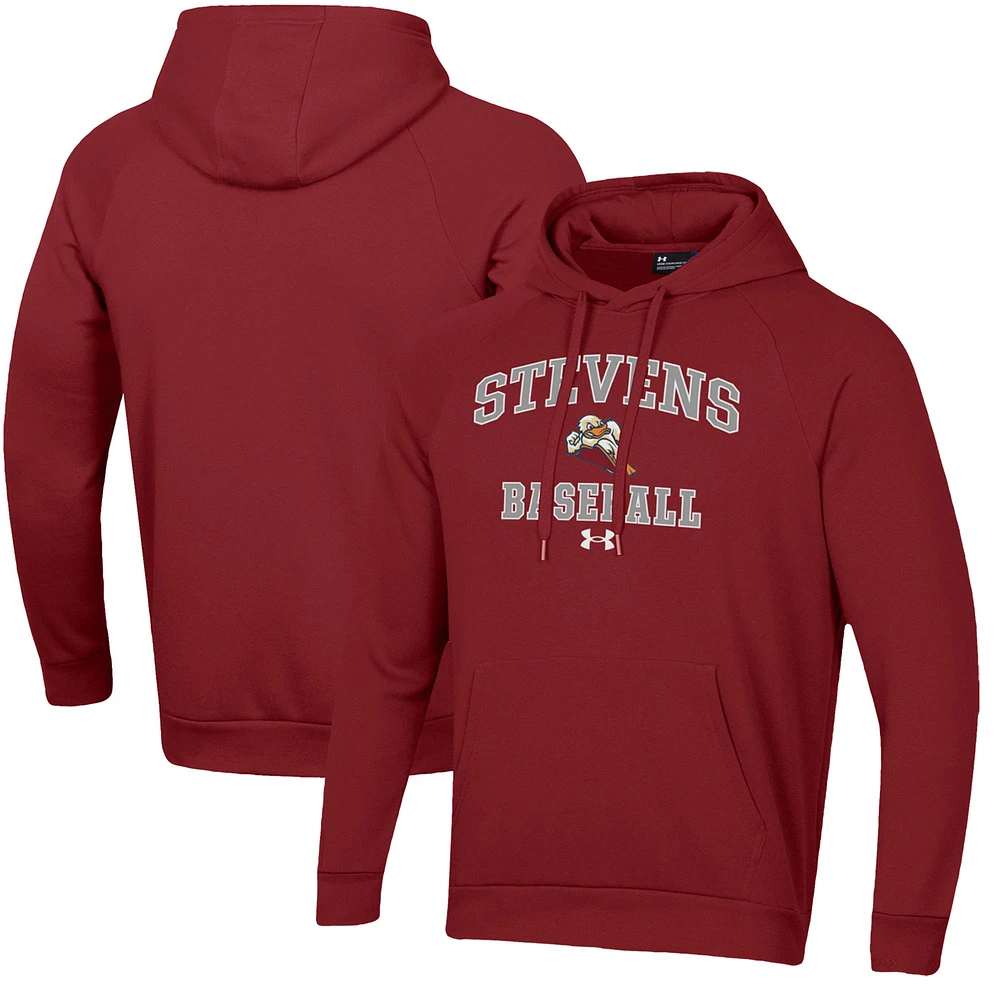 Men's Under Armour Stevens Institute of Technology Ducks All Day Arch Fleece Baseball Raglan Pullover Hoodie