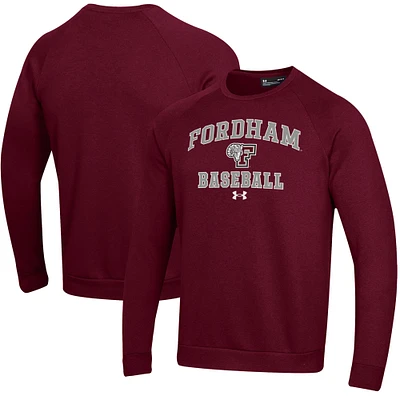 Men's Under Armour Maroon Fordham Rams All Day Arch Fleece Baseball Raglan Pullover Sweatshirt
