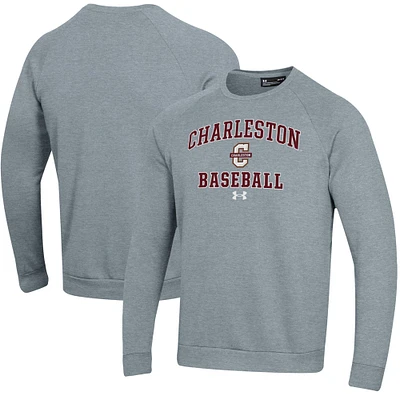 Men's Under Armour Gray Charleston Cougars All Day Arch Fleece Baseball Raglan Pullover Sweatshirt