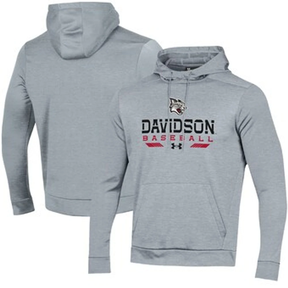 Men's Under Armour Gray Davidson Wildcats Baseball Pullover Hoodie