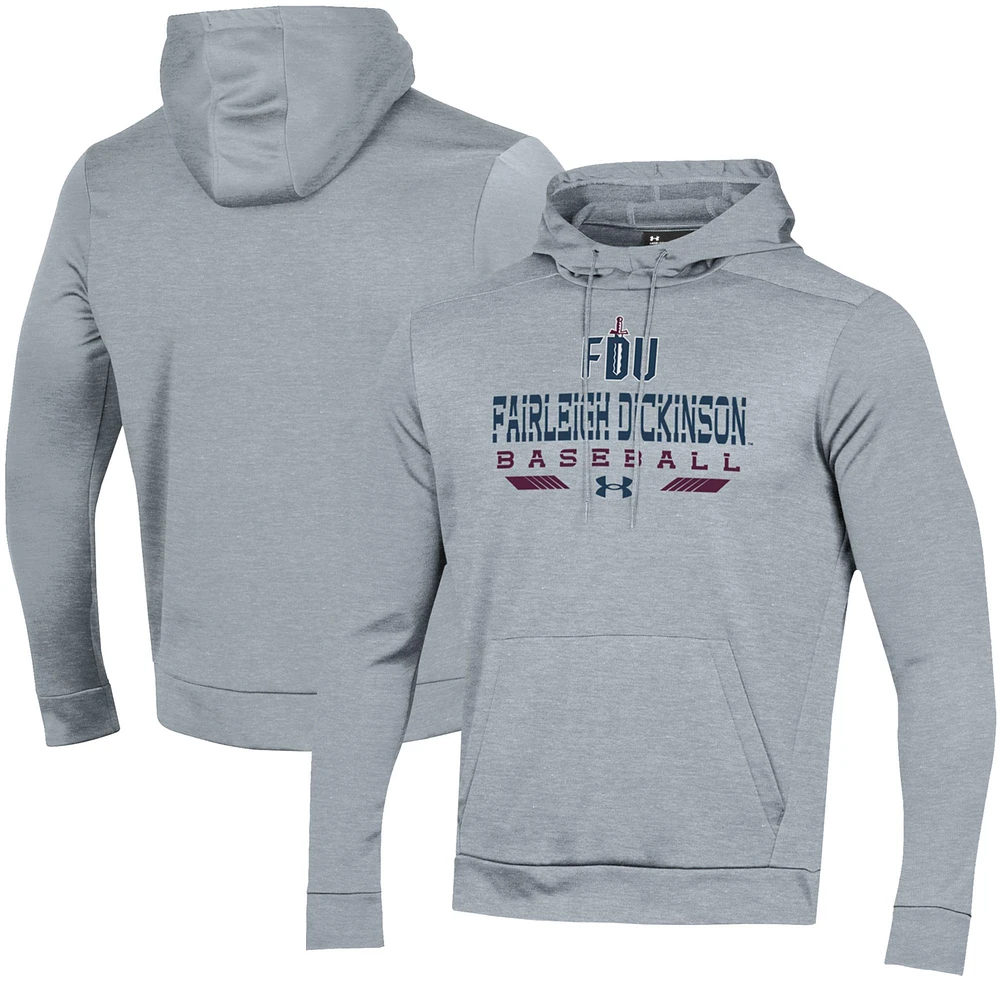 Men's Under Armour Gray Fairleigh Dickinson Knights Baseball Pullover Hoodie