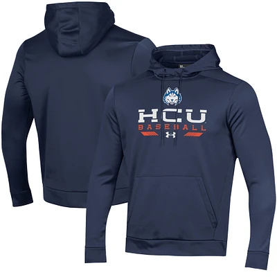 Men's Under Armour Navy Houston Christian Huskies Baseball Pullover Hoodie