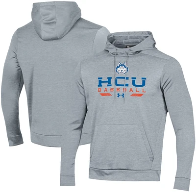 Men's Under Armour Gray Houston Christian Huskies Baseball Pullover Hoodie
