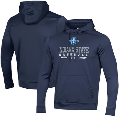 Men's Under Armour Navy Indiana State Sycamores Baseball Pullover Hoodie