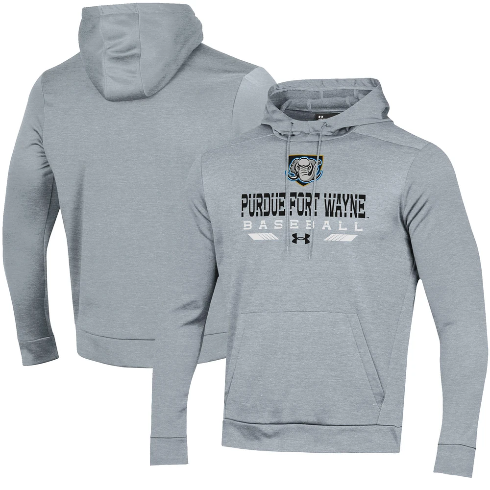 Men's Under Armour Gray Purdue Fort Wayne Mastodons Baseball Pullover Hoodie