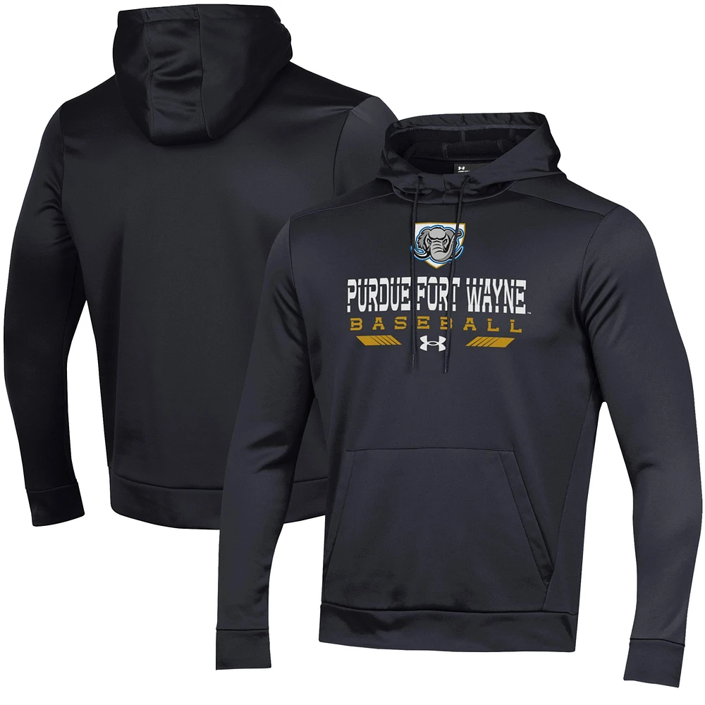 Men's Under Armour Black Purdue Fort Wayne Mastodons Baseball Pullover Hoodie