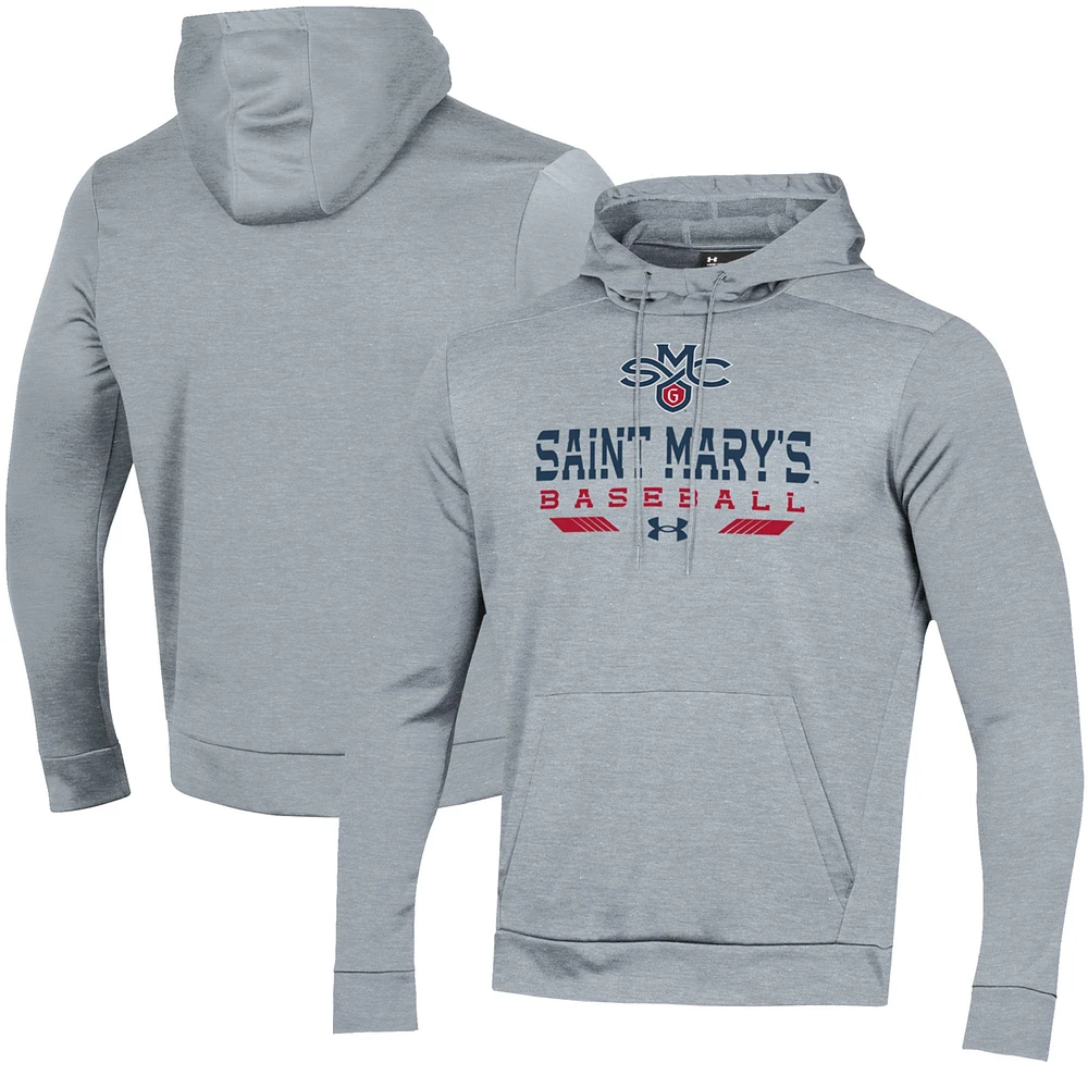 Men's Under Armour Gray Saint Mary's Gaels Baseball Pullover Hoodie
