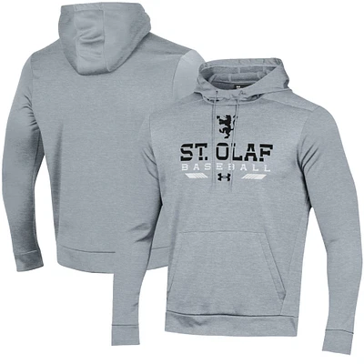 Men's Under Armour Gray St. Olaf Oles Baseball Pullover Hoodie