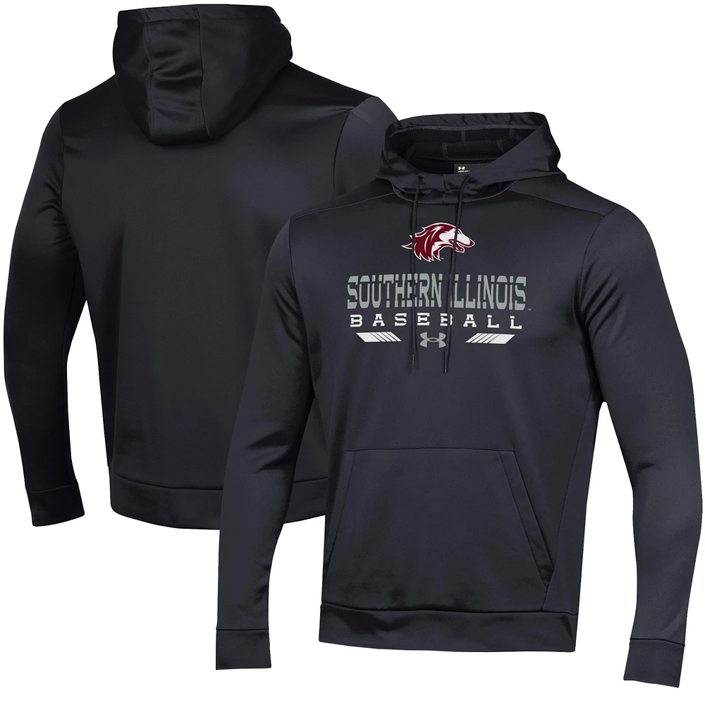 Men's Under Armour Black Southern Illinois Salukis Baseball Pullover Hoodie