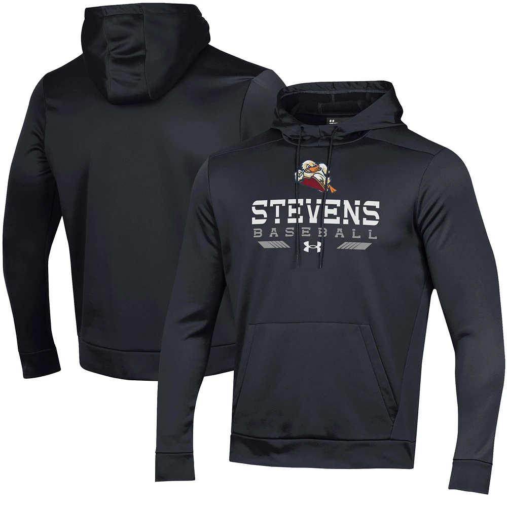 Men's Under Armour Black Stevens Institute of Technology Ducks Baseball Pullover Hoodie