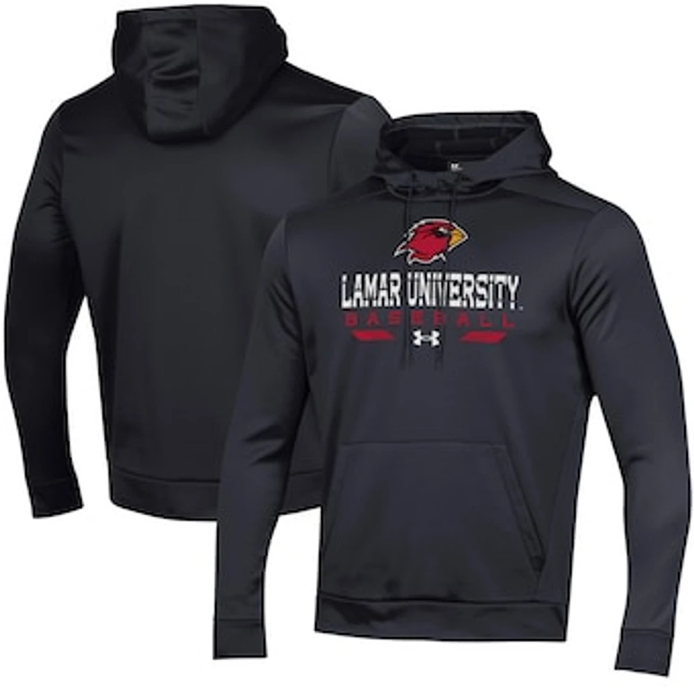 Men's Under Armour Black Lamar Cardinals Baseball Pullover Hoodie