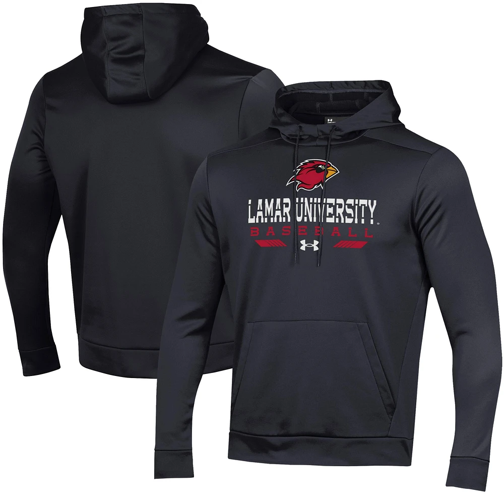 Men's Under Armour Black Lamar Cardinals Baseball Pullover Hoodie