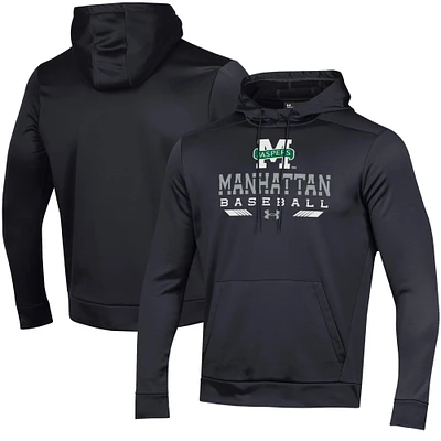 Men's Under Armour Black Manhattan Jaspers Baseball Pullover Hoodie