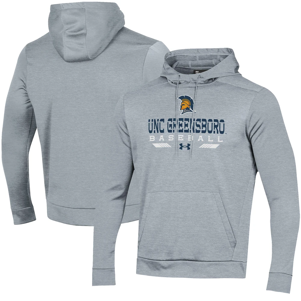 Men's Under Armour Gray UNCG Spartans Baseball Pullover Hoodie