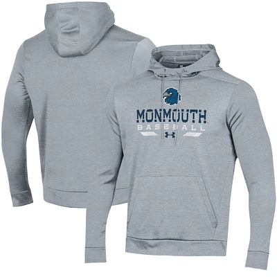 Men's Under Armour Gray Monmouth Hawks Baseball Pullover Hoodie