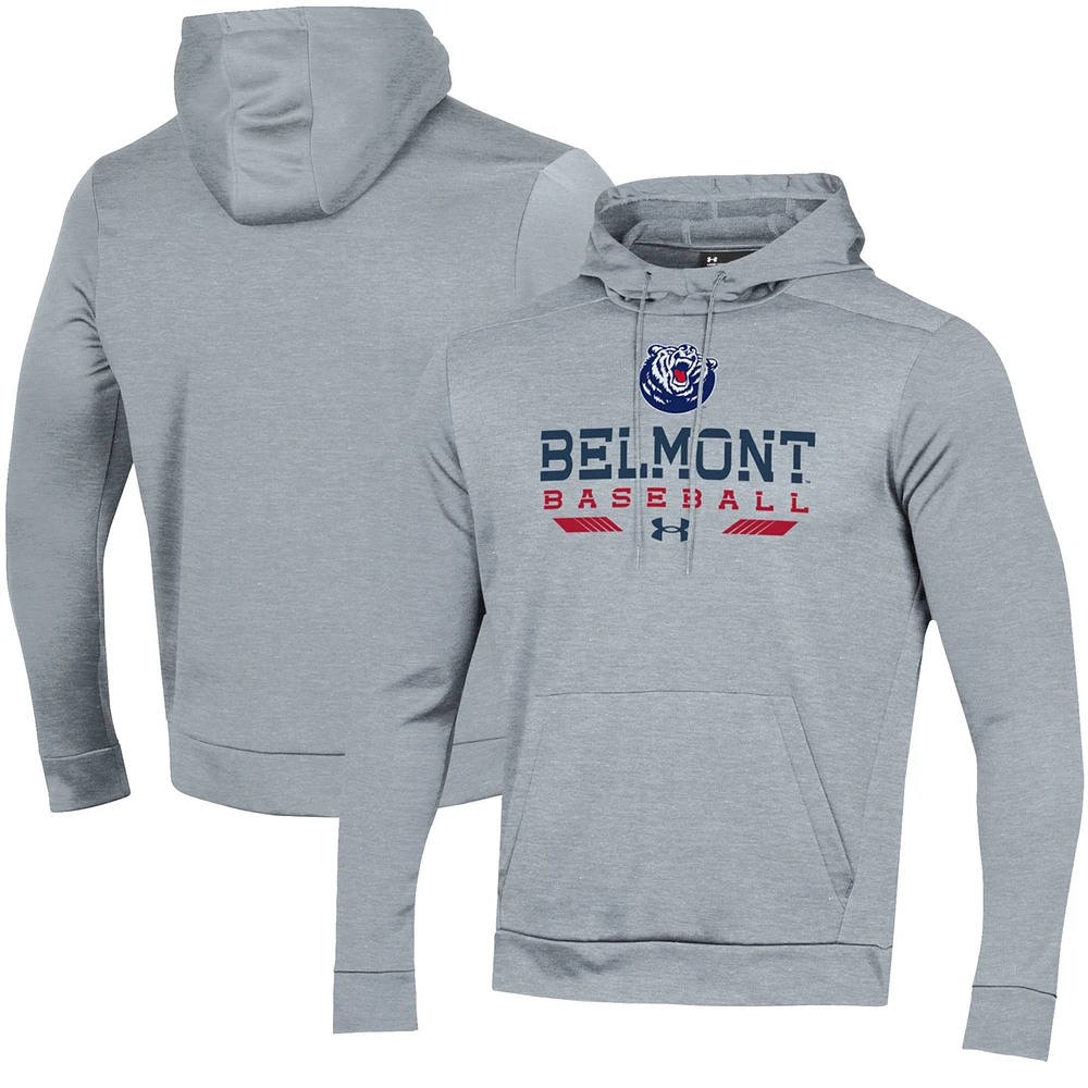 Men's Under Armour Gray Belmont Bruins Baseball Pullover Hoodie