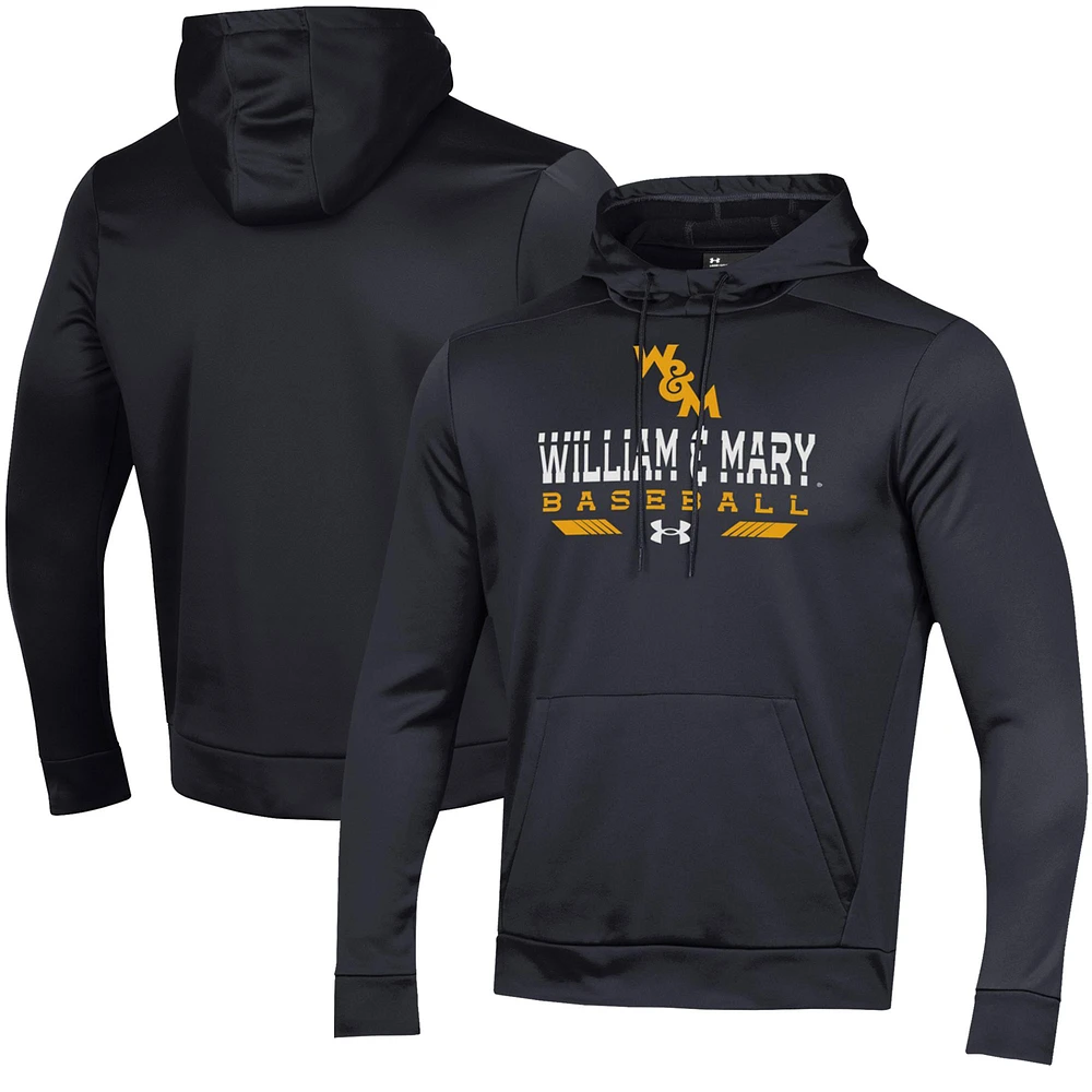 Men's Under Armour Black William & Mary Tribe Baseball Pullover Hoodie