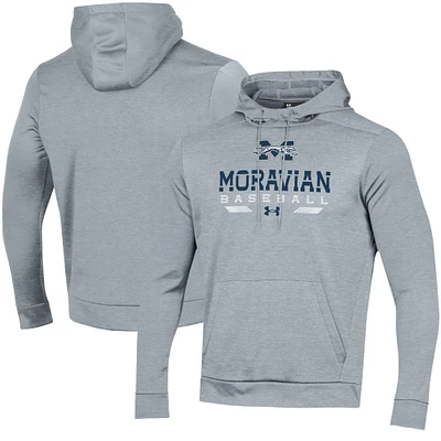 Men's Under Armour Gray Moravian Greyhounds Baseball Pullover Hoodie