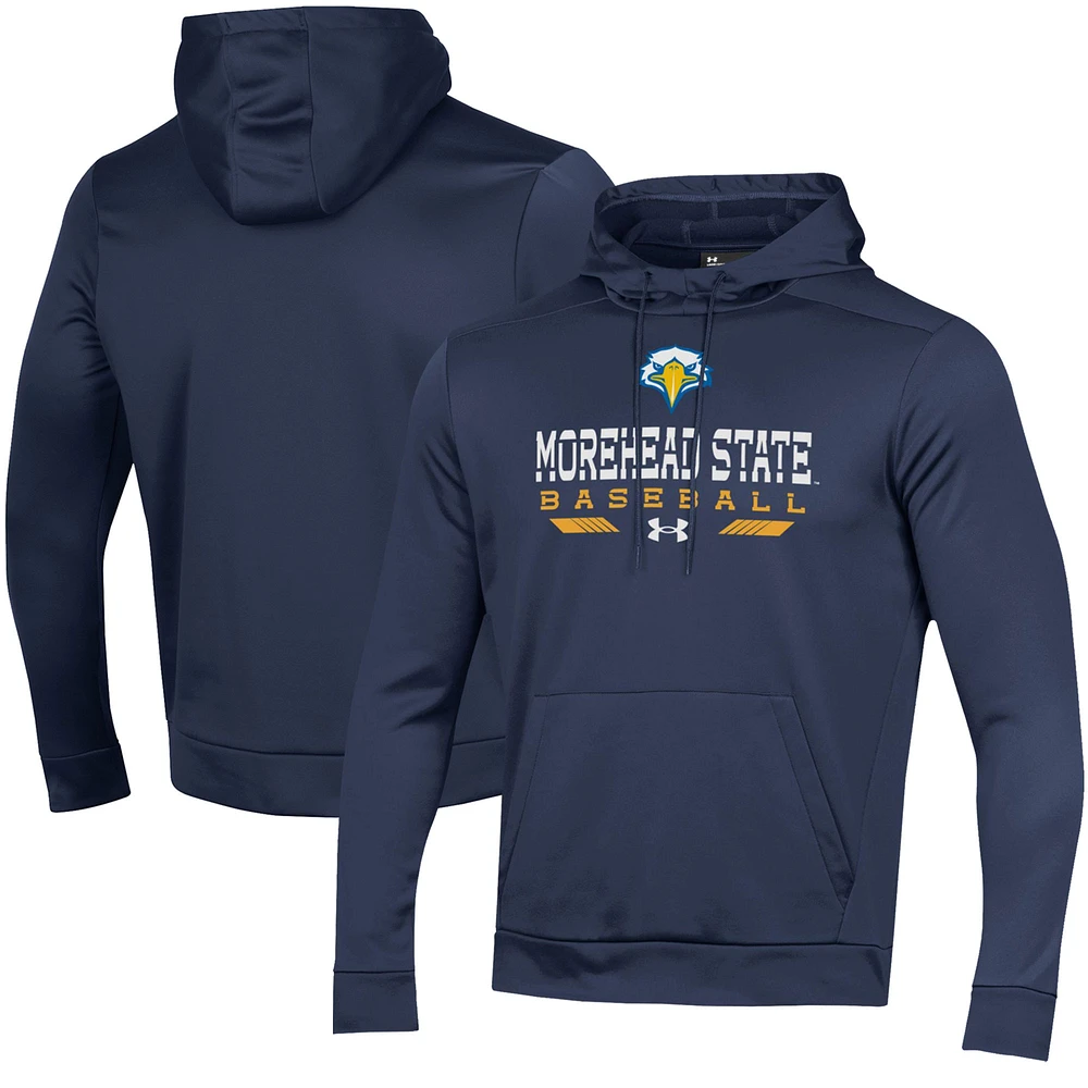 Men's Under Armour Navy Morehead State Eagles Baseball Pullover Hoodie