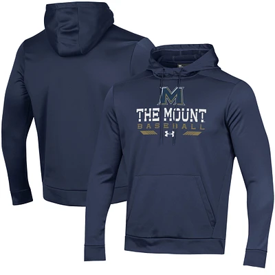Men's Under Armour Navy Mount St. Mary's Mountaineers Baseball Pullover Hoodie