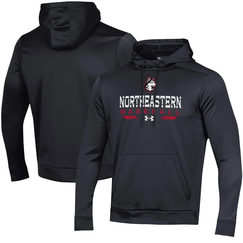 Men's Under Armour Black Northeastern Huskies Baseball Pullover Hoodie