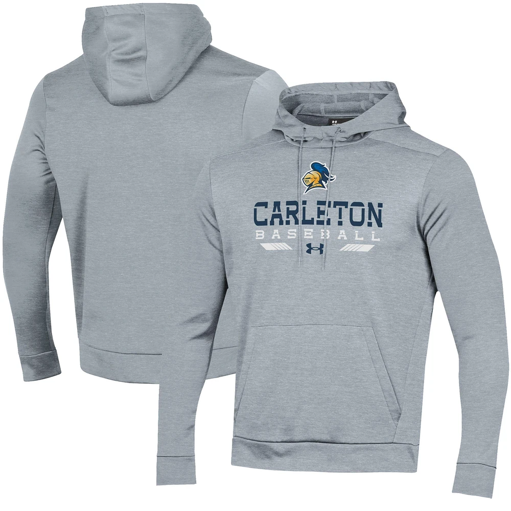 Men's Under Armour Gray Carleton Knights Baseball Pullover Hoodie