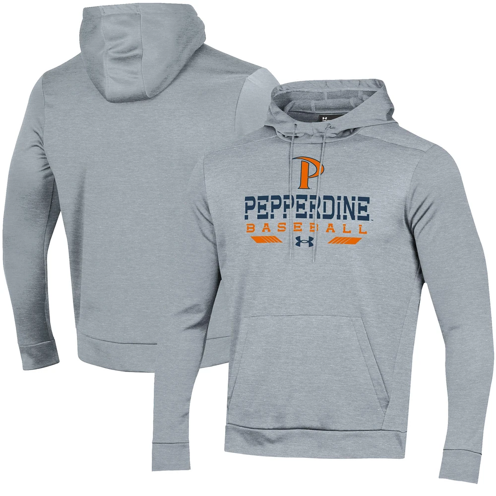 Men's Under Armour Gray Pepperdine Waves Baseball Pullover Hoodie