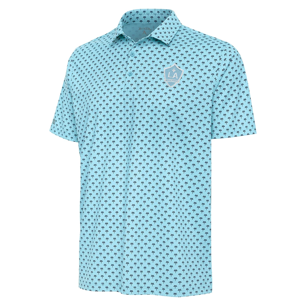 Men's Antigua Light Blue LA Galaxy White Logo Kona Polo