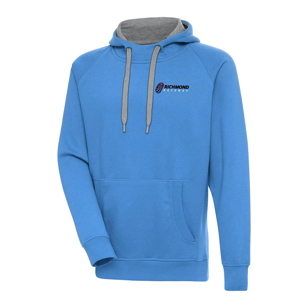 Men's Antigua Powder Blue Richmond Raceway Victory Pullover Hoodie