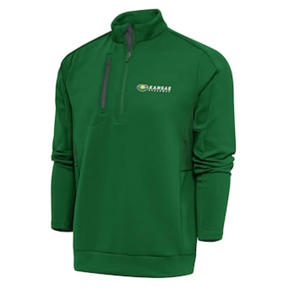 Men's Antigua Hunter Green Kansas Speedway Generation Quarter-Zip Pullover Top