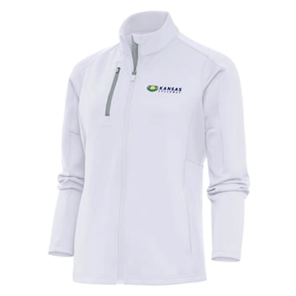 Women's Antigua White Kansas Speedway Generation Full-Zip Jacket