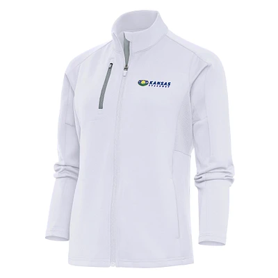 Women's Antigua White Kansas Speedway Generation Full-Zip Jacket
